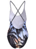 Casual Spaghetti Strap Tree Printed X-Back One Piece