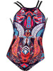 Spaghetti Strap X-Back Printed One Piece