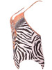 Casual Spaghetti Strap Zebra Printed X-Back One Piece