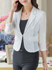 Casual Notch Lapel Hollow Out Plain Blazer