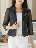Casual Notch Lapel Hollow Out Plain Blazer