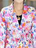 Casual Notch Lapel Decorative Button Floral Printed Blazer