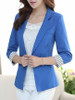Casual Notch Lapel Single Button Stripe Cuff Blazer