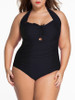 Casual Backless Plain Halter Plus Size One Piece