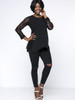 Casual Asymmetric Hem Patchwork Hollow Out Plus Size Blouse Casual Asymmetric Hem Patchwork Hollow Out Plus Size Blouse