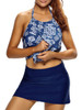 Casual Printed Halter Backless Plus Size Swimwear