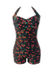 Casual Halter Fruit Printed Plus Size One Piece