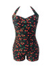 Casual Halter Fruit Printed Plus Size One Piece