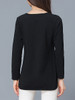 Casual Designed V-Neck Side Slit Plain Plus Size T-Shirt