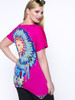 Casual Indian Feather Printed Round Neck Plus Size T-Shirt