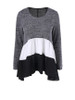 Casual Round Neck Patchwork Color Block Striped Plus Size T-Shirt