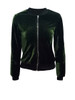 Casual Band Collar Velvet Plain Bomber Plus Size Jacket