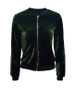Casual Band Collar Velvet Plain Bomber Plus Size Jacket