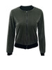 Casual Band Collar Velvet Plain Bomber Plus Size Jacket