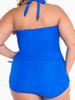 Casual Halter Drawstring Plain Twist Plus Size Swimwear