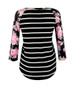 Casual Round Neck Printed Striped Plus Size Raglan Sleeve T-Shirt