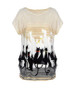 Cat Striped Printed Plus Size T-Shirt