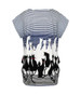 Cat Striped Printed Plus Size T-Shirt