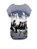 Cat Striped Printed Plus Size T-Shirt