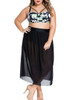 Casual Spaghetti Strap Floral Printed Three-Piece Plus Size Swimwear