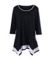 Casual Asymmetric Hem Color Block Round Neck Plus Size T-Shirt