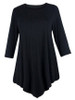 Casual Plain Asymmetrical Hems Charming Plus Size T-Shirt