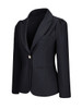 Casual Single Button Notch Lapel Plain Plus Size Puff Sleeve Plus Size Blazer
