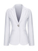 Casual Single Button Notch Lapel Plain Plus Size Puff Sleeve Plus Size Blazer