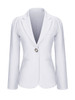 Casual Single Button Notch Lapel Plain Plus Size Puff Sleeve Plus Size Blazer