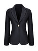 Casual Single Button Notch Lapel Plain Plus Size Puff Sleeve Plus Size Blazer