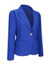 Casual Single Button Notch Lapel Plain Plus Size Puff Sleeve Plus Size Blazer