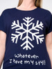 Casual Snowflake Letters Printed Round Neck Plus Size T-Shirt