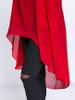 Casual Flowy High-Low Crew Neck Plain Chiffon Plus Size Blouse