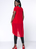 Casual Flowy High-Low Crew Neck Plain Chiffon Plus Size Blouse