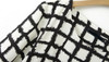 Casual Black-White Plaid Print Loose Cotton Blend Dress