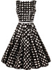Casual Boat Neck Belt Plaid Sleeveless Skater Dress