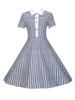 Casual Turn Down Collar Plaid Cotton Skater Dress Casual Turn Down Collar Plaid Cotton Skater Dress