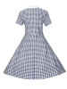 Casual Turn Down Collar Plaid Cotton Skater Dress Casual Turn Down Collar Plaid Cotton Skater Dress