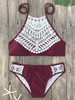 Casual Boho Ladies Lace Halter Bikini Set