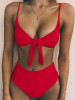 Sexy Solid Bowknot Bikinis Swimwear