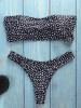 Strapless Polka-dot Bikinis Swimwear