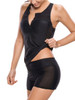 Casual Zips Round Neck Racerback Plain Swimwear