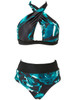 Casual Halter Keyhole Printed Swimwear