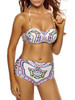Casual Halter Hollow Out Printed Swimwear