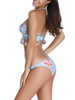 Casual Halter Cutout Flounce Printed Push Up Swimwear