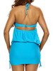 Casual Halter Cutout Drawstring Plain Swimwear