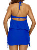 Casual Halter Cutout Drawstring Plain Swimwear