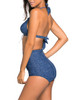 Casual Halter Bowknot High Waist Swimwear