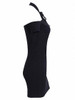 Black Halter Cold Shoulder Lace Up Front Ribbed Knit Dress Black Halter Cold Shoulder Lace Up Front Ribbed Knit Dress