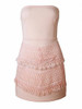 Pink Bandeau Lace Detail Tie Back Mini Dress